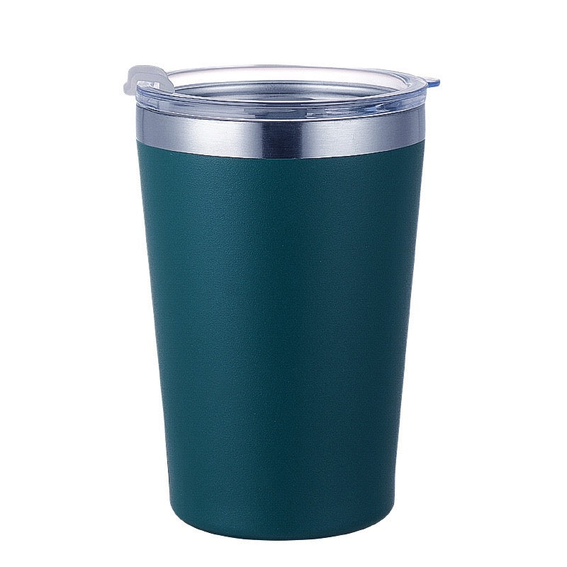 HONGZHAN Solid Color Pure Plain Stainless Steel cups with lids reusable with Straw Lid mug 8oz/12oz for camping simply tumbler