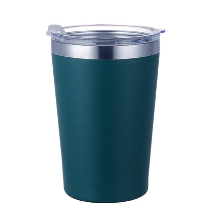 HONGZHAN Solid Color Pure Plain Stainless Steel cups with lids reusable with Straw Lid mug 8oz/12oz for camping simply tumbler