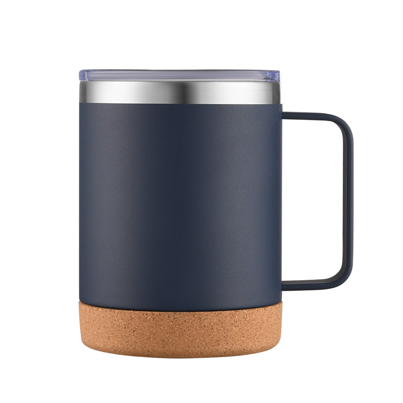 HONGZHAN Cork Bottom Coffee Mug Lined with Handle - Stainless Steel Copper - BPA Free Lid
