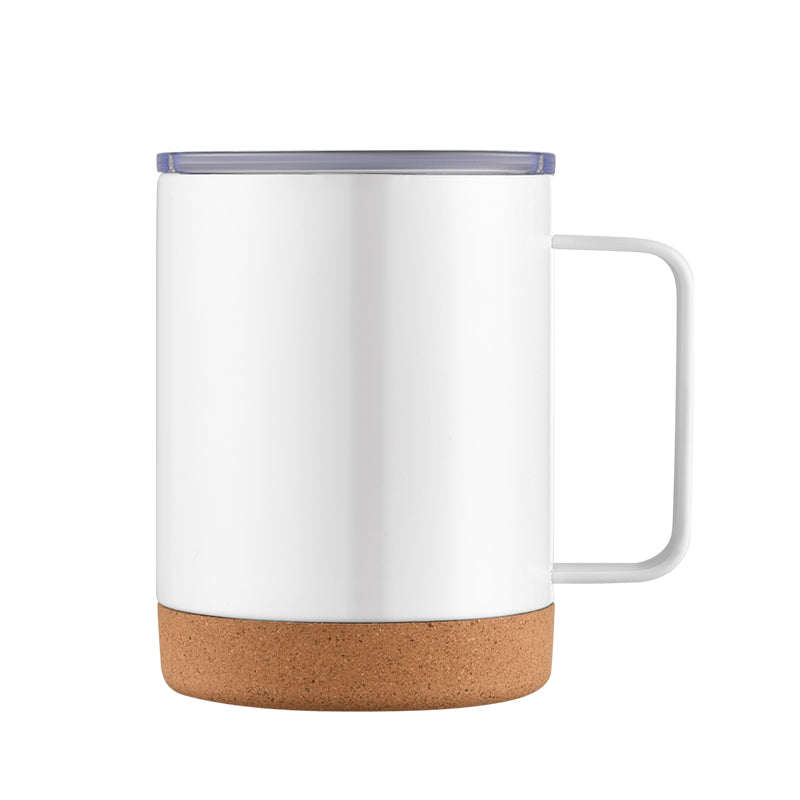 HONGZHAN Cork Bottom Coffee Mug Lined with Handle - Stainless Steel Copper - BPA Free Lid