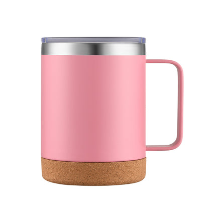 HONGZHAN Cork Bottom Coffee Mug Lined with Handle - Stainless Steel Copper - BPA Free Lid