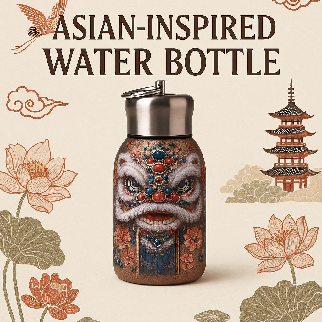 2025 New Chinese Style Chubby Ding Insulated Cup - Outdoor Portable with Handle, Pocket Cup, Car Cup with Printed Patterns   13oz