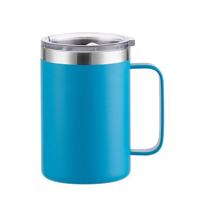 HONGZHAN 16oz Stainless Steel Insulated Coffee Mug with Handle, Double Wall Vacuum Travel Mug, Tumbler Cup with Sliding Lid