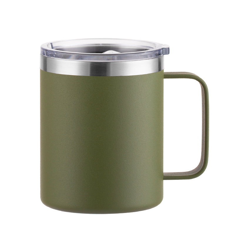 12oz Stainless Steel Insulated Coffee Mug with Handle, Double Wall Vacuum Travel Mug, Tumbler Cup with Sliding Lid