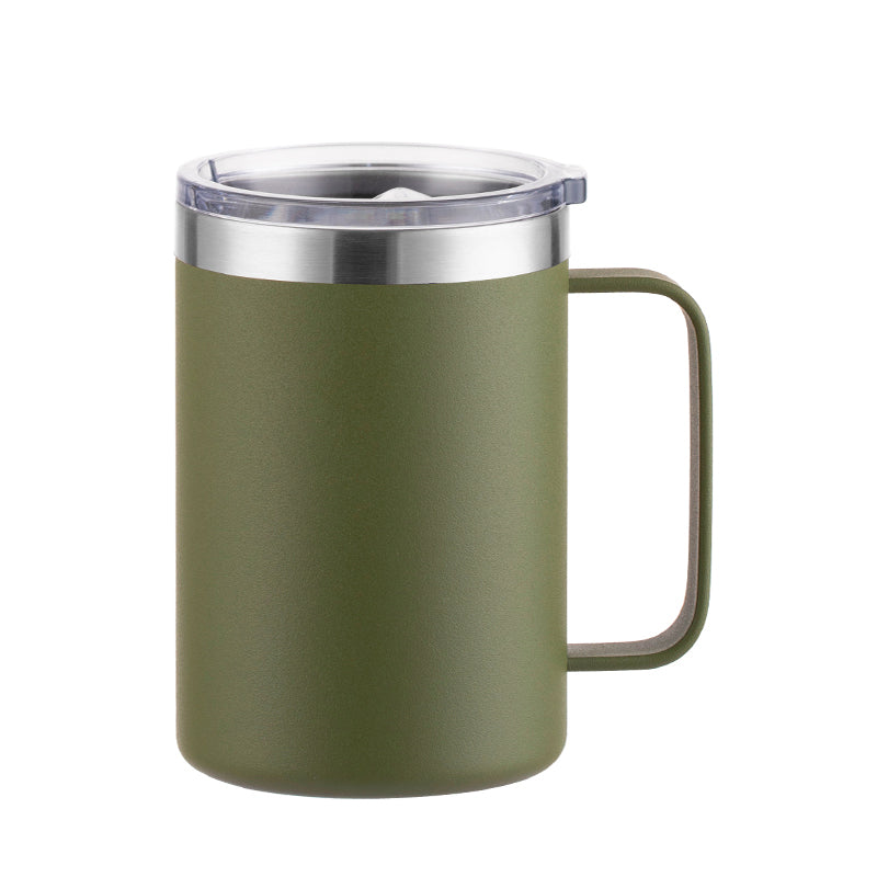 HONGZHAN 16oz Stainless Steel Insulated Coffee Mug with Handle, Double Wall Vacuum Travel Mug, Tumbler Cup with Sliding Lid