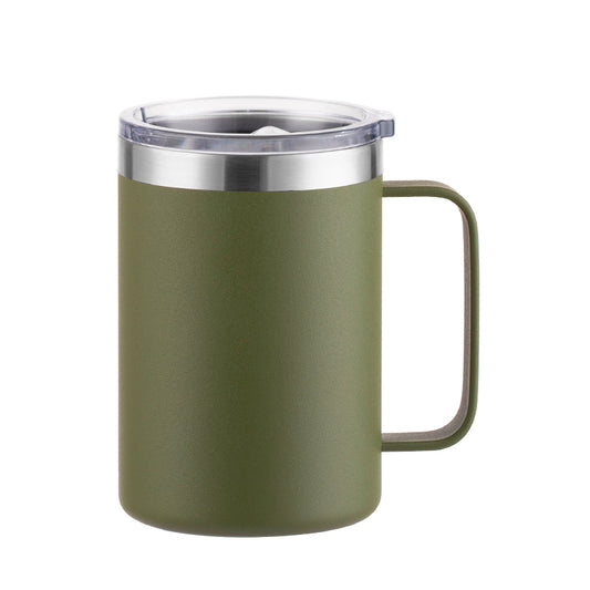 HONGZHAN 16oz Stainless Steel Insulated Coffee Mug with Handle, Double Wall Vacuum Travel Mug, Tumbler Cup with Sliding Lid
