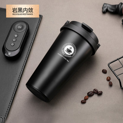 HONGZHAN 18/8 Stainless Steel Double Wall Vacuum Insulated Travel Coffee Mug with Handle/Portable Thermal Cup,Wide Mouth Tumbler with Leak Proof Lid,17oz