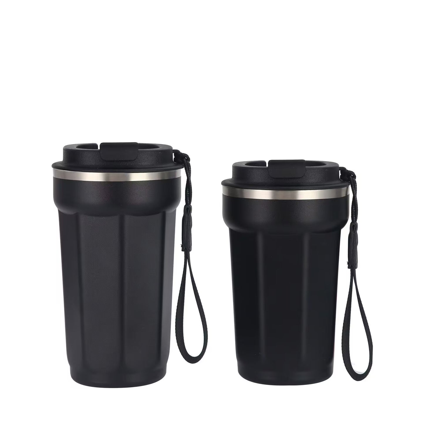 Coffee Travel Mug Spill Proof With Lid，Insulated Coffee Mug With Rope,Stainless Steel Tumbler Cups,Thermos for Hot and Cold Drink 12.6oz/16.6oz 380ml/500ml