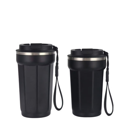 Coffee Travel Mug Spill Proof With Lid，Insulated Coffee Mug With Rope,Stainless Steel Tumbler Cups,Thermos for Hot and Cold Drink 12.6oz/16.6oz 380ml/500ml