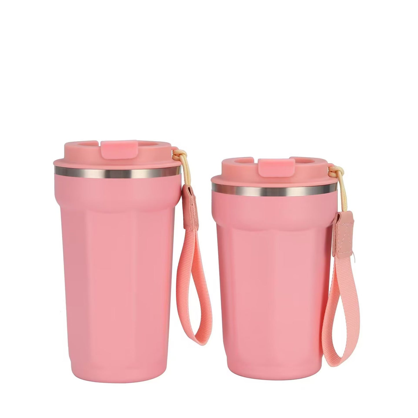 Coffee Travel Mug Spill Proof With Lid，Insulated Coffee Mug With Rope,Stainless Steel Tumbler Cups,Thermos for Hot and Cold Drink 12.6oz/16.6oz 380ml/500ml