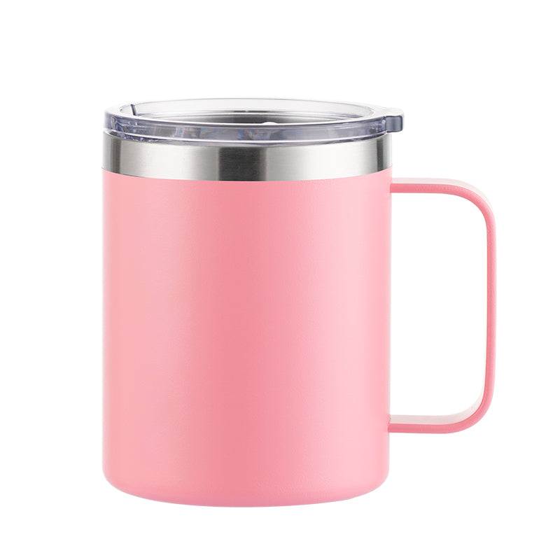 12oz Stainless Steel Insulated Coffee Mug with Handle, Double Wall Vacuum Travel Mug, Tumbler Cup with Sliding Lid