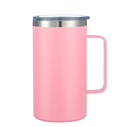 HONGZHAN 24oz Insulated Coffee Mug with Lid, Stainless Steel Coffee Cup, Double Wall Vacuum Coffee Tumbler with Handle, Premium Thermal Travel Coffee Mug