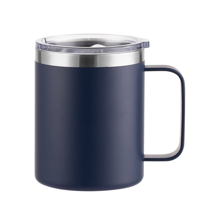 12oz Stainless Steel Insulated Coffee Mug with Handle, Double Wall Vacuum Travel Mug, Tumbler Cup with Sliding Lid