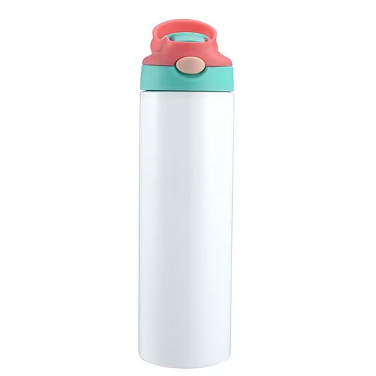 HONGZHAN Sublimation Blank Stainless Steel water bottle 12 OZ Straight Stainless Steel Insulated Tumblers Different Color Splash-Proof Lid Shatterproof Water Cup