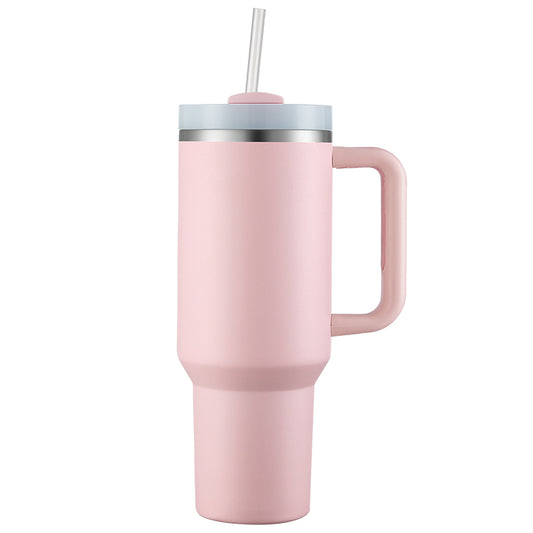 HONGZHAN 40 oz Tumbler with Handle and Straw Stainless Steel Vacuum Insulated Water Bottle for Hot or Cold Beverages Cup Holder Friendly Coffee Mug with Lid Gift for Women&Men